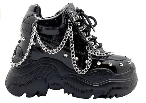 Anthony Wang WTF Space Candy Platform Sneakers with Chain and Stud Design