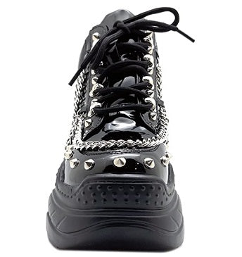 Anthony Wang WTF Space Candy Platform Sneakers with Chain and Stud Design