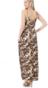 Desert Camouflage Maxi Dress w/Pockets