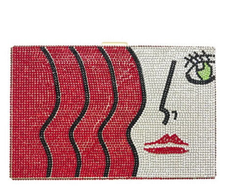 Red Face Bling Clutch