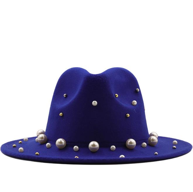 Unisex Fedora Hat With Large Pearls