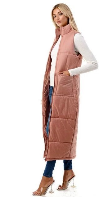 Women's Long Puffer Vest