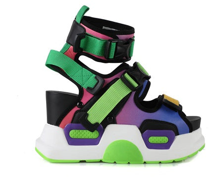Anthony Wang Mulberry-03 Multi Color Platform Sandals