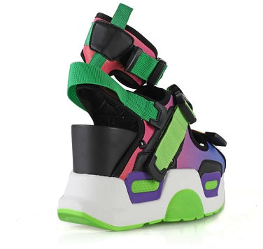 Anthony Wang Mulberry-03 Multi Color Platform Sandals