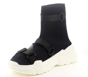 Cape Robbin Off Black Womens High Top Sneakers w/Straps