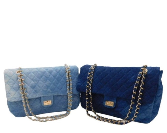 Hello 3AM Quilted Denim Shoulder Handbag – Fabulous Me Boutique