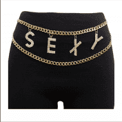 Gold Chain Belt With "SEXY" Letters