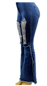 Women's Distressed Flare Leg Jeans